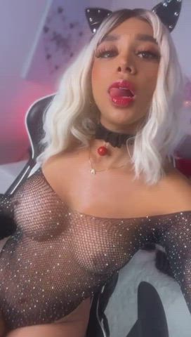 ahegao big tits boobs brunette latina masturbating pussy gif