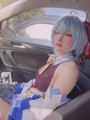 asian car cosplay nipple play public tits gif