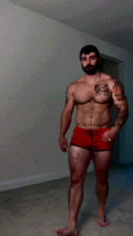 cute gay male muscles underwear gif