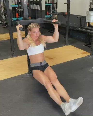 Blonde Fitness Gym Muscles Muscular Girl Workout gif