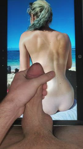 beach big dick blonde cock cum cumshot jerk off tanlines thick cock tribute gif