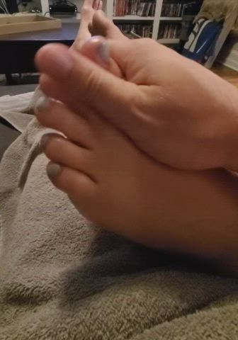 He rubs my size 11-1/2 feet, so I suck his cock.