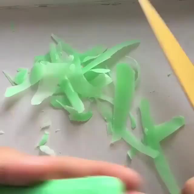 Cutting soap.