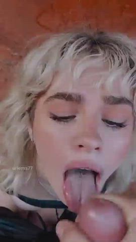 cumshot dirty blonde facial gif