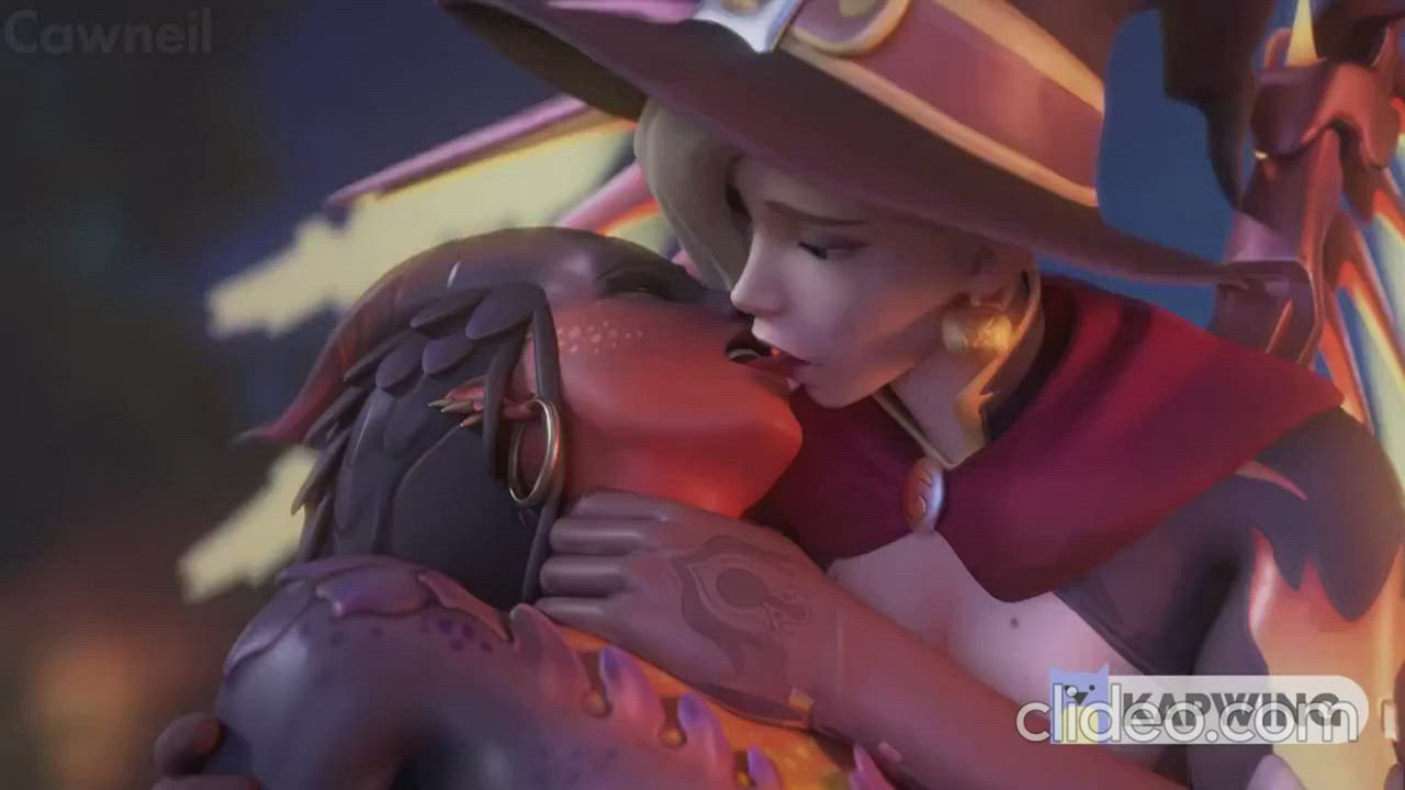 Animation French Kissing Kiss Kissing Lesbian gif