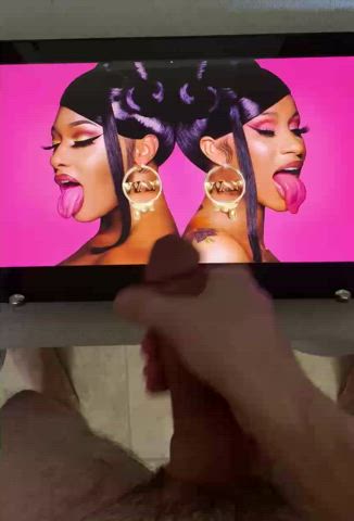 Cardi B Cumshot Megan Thee Stallion Tribute gif