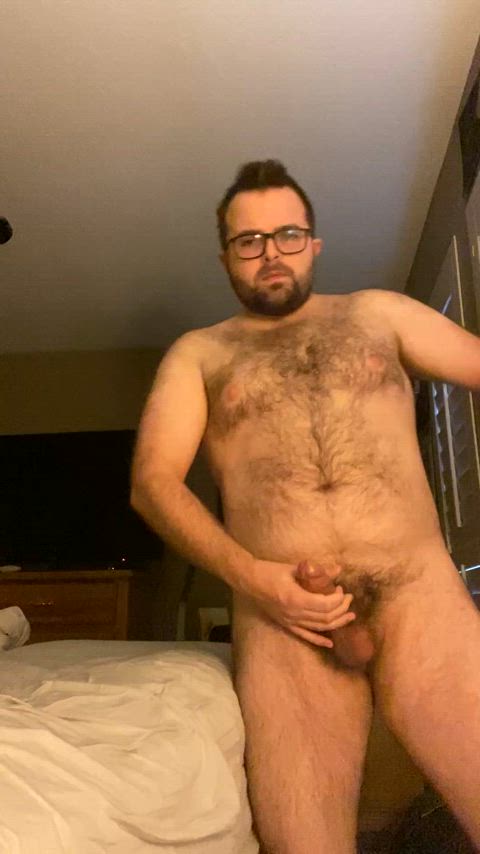 hairy jerk off masturbating naked penis gif