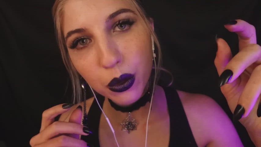 asmr beautiful blonde goddess goth lips lipstick sensual sexy sexy voice gif