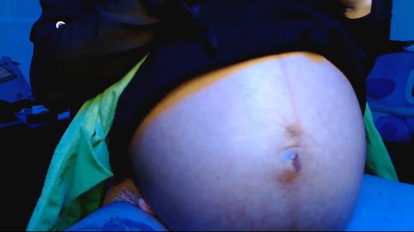 asian pregnant belly gif