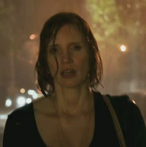 celebrity jessica chastain wet gif