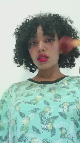 afro female latina selfie gif