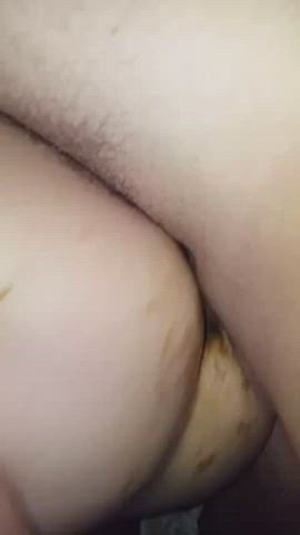 Messy anal sex with scat