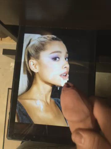 Ariana Grande Cock Facial Uncut gif