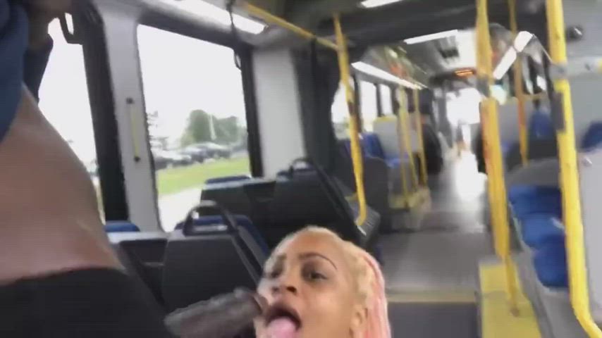 blowjob ebony milf public gif