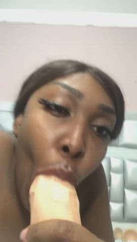 blowjob ebony latina milf spit gif