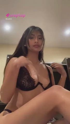 asian boobs busty lingerie petite tits topless tik-tok gif