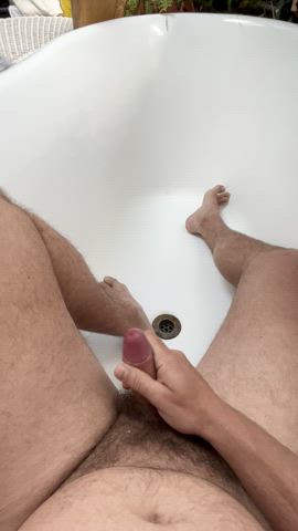 I like the little plug of cum which gets pushed out by me squirting about 3/4 of