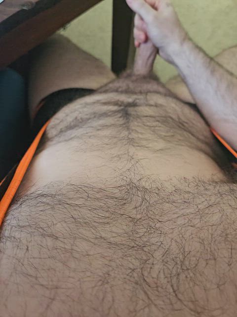 bear cock cut cock hairy chest hairy cock homemade jerk off masturbating solo gif