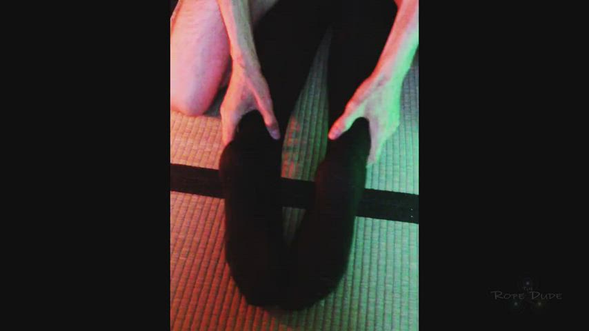 bdsm bondage feet foot fetish foot worship knee high socks pmv shibari socks gif