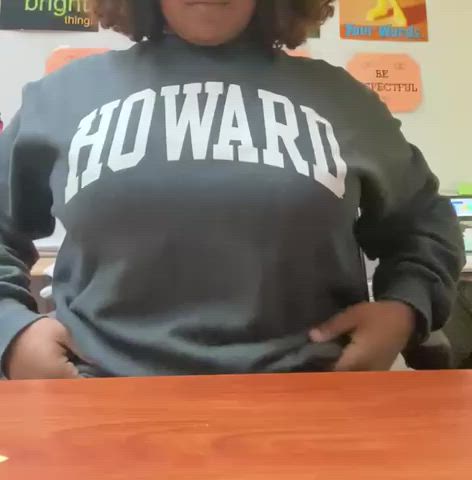 Ebony Flashing Tits Titty Drop gif