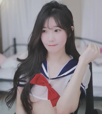 asian cute korean nipple play nipples tease teasing tits gif