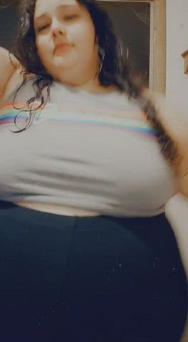 BBW Big Tits ManyVids SSBBW Striptease Tit Worship gif