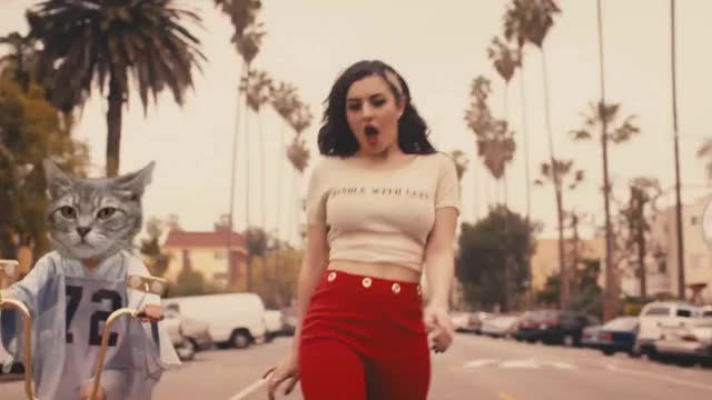 Charli XCX sexy braless jiggly tits in music video