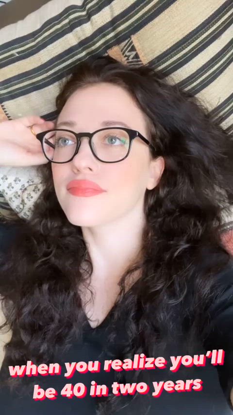 celebrity glasses kat dennings gif