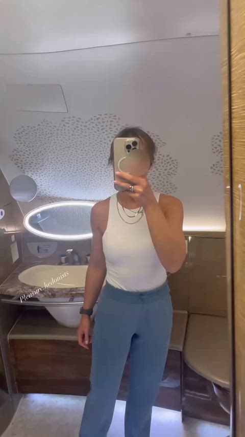 Getting my boobs out on the plane