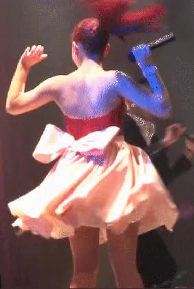 Ariana Grande flashing her sexy panties on stage [gif]