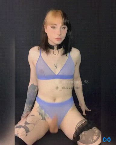 big dick bouncing cock lingerie trans gif