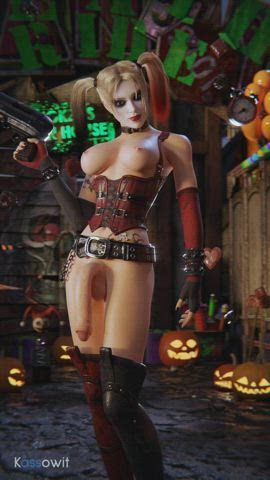 Harley Quinn wishes you a happy Halloween! (Kassowit) [Batman]