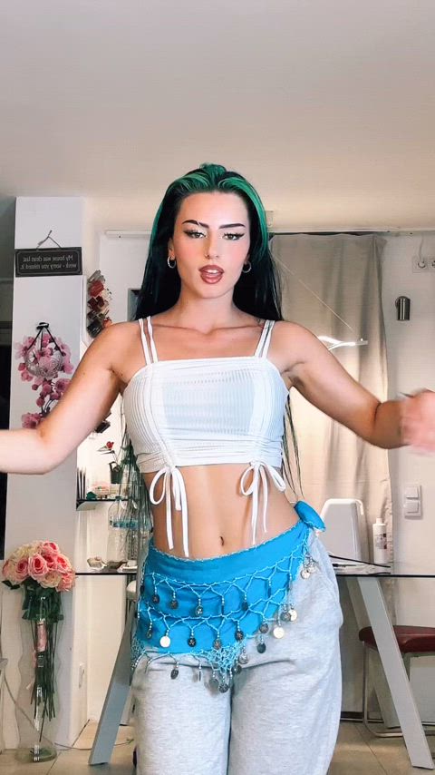 brunette dancing german tiktok gif