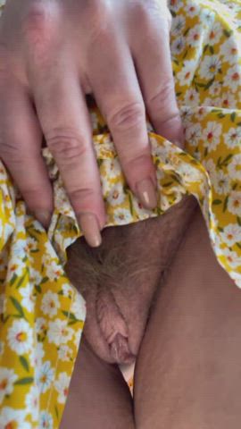 Big Tits Dress Hairy Pussy Redhead Upskirt gif