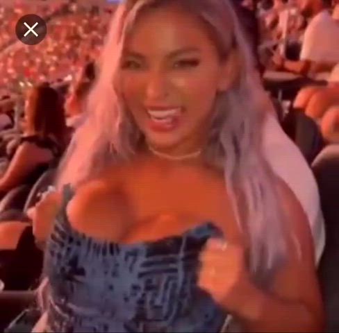 big tits blonde boobs flashing public solo tits gif