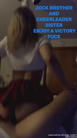 [B/S] Jock Brother and Cheerleader Sister Enjoy a Victory Fuck