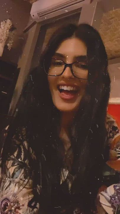 Brunette Glasses Smile gif