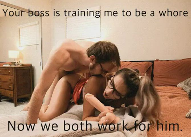 boss caption cheating cuckold humiliation husband submission submissive wife gif