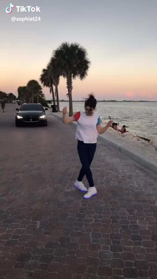 ? #sunset #react #aesthetic #shuffle #dance #led #beach #blue #florida #usa #foryou