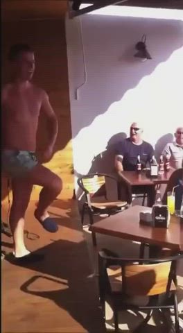 CFNM Friends Gay Outdoor Public Strip Stripping Striptease gif