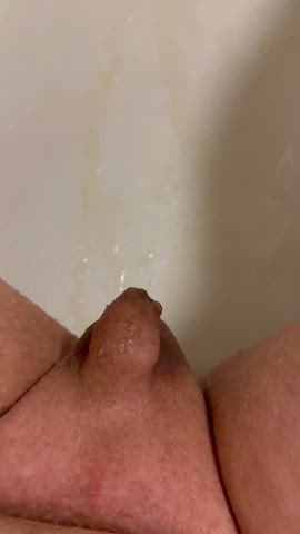 little dick micro penis piss pissing sissy small cock gif