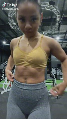 Asian Fitness Gym Muscular Girl TikTok gif