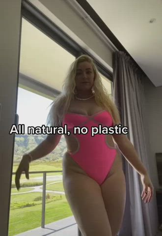 big ass bikini blonde natural onlyfans squeezing tease thick gif