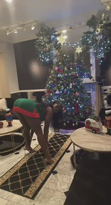 Ass Boobs Christmas Ebony Twerking gif