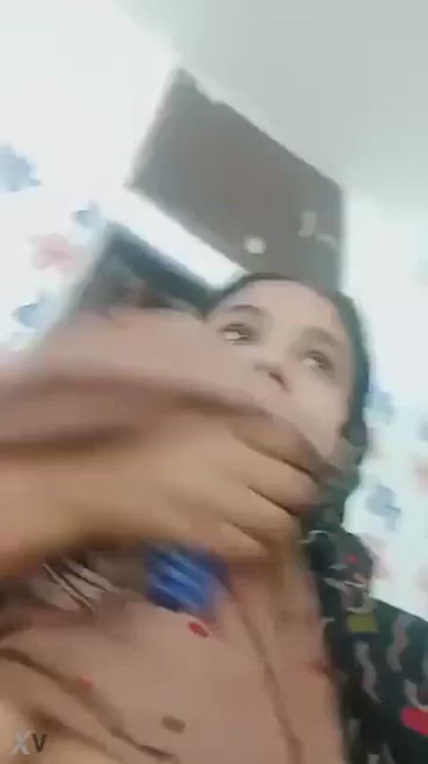 bathroom huge tits pakistani selfie titty drop gif