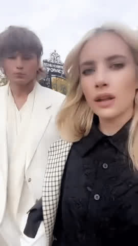 Blonde Emma Roberts Tongue Fetish gif