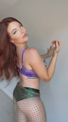 big ass big tits booty cosplay costume country girl redhead thick gif
