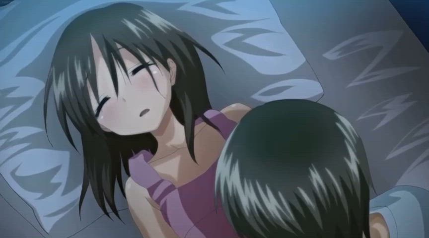 animation clit rubbing fingering hentai nsfw sibling sleeping gif