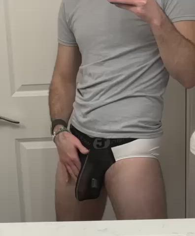 Be a good boy and hold this heavy package for me 😉 28