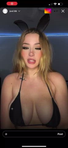 big tits bikini blonde gif